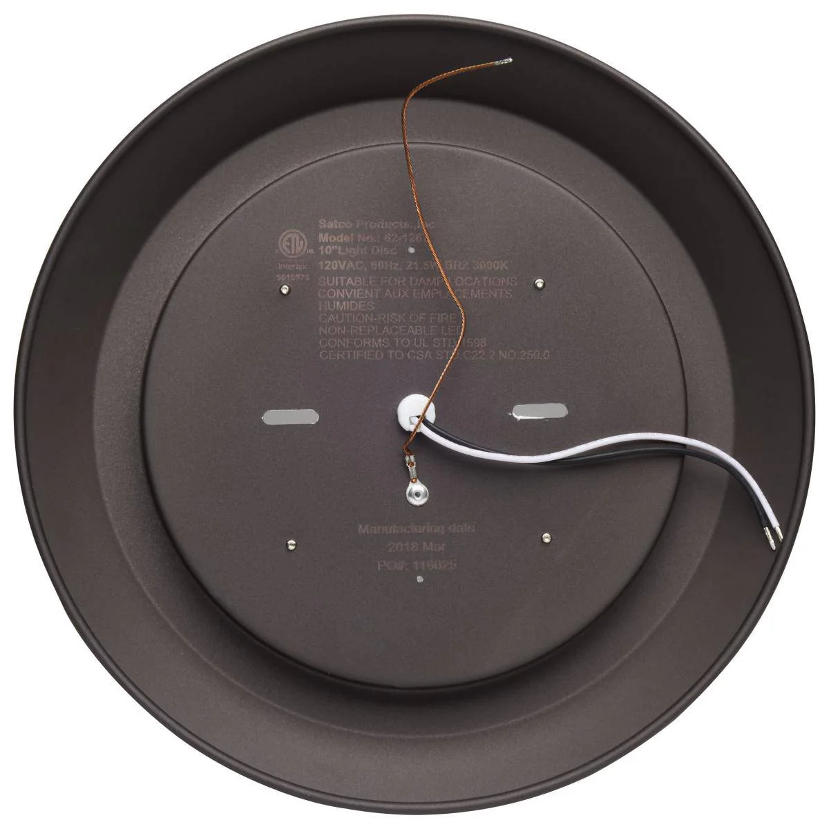 10"- LED Disk Light Flush - Mahogany Bronze Finish - 3000K - Image 3