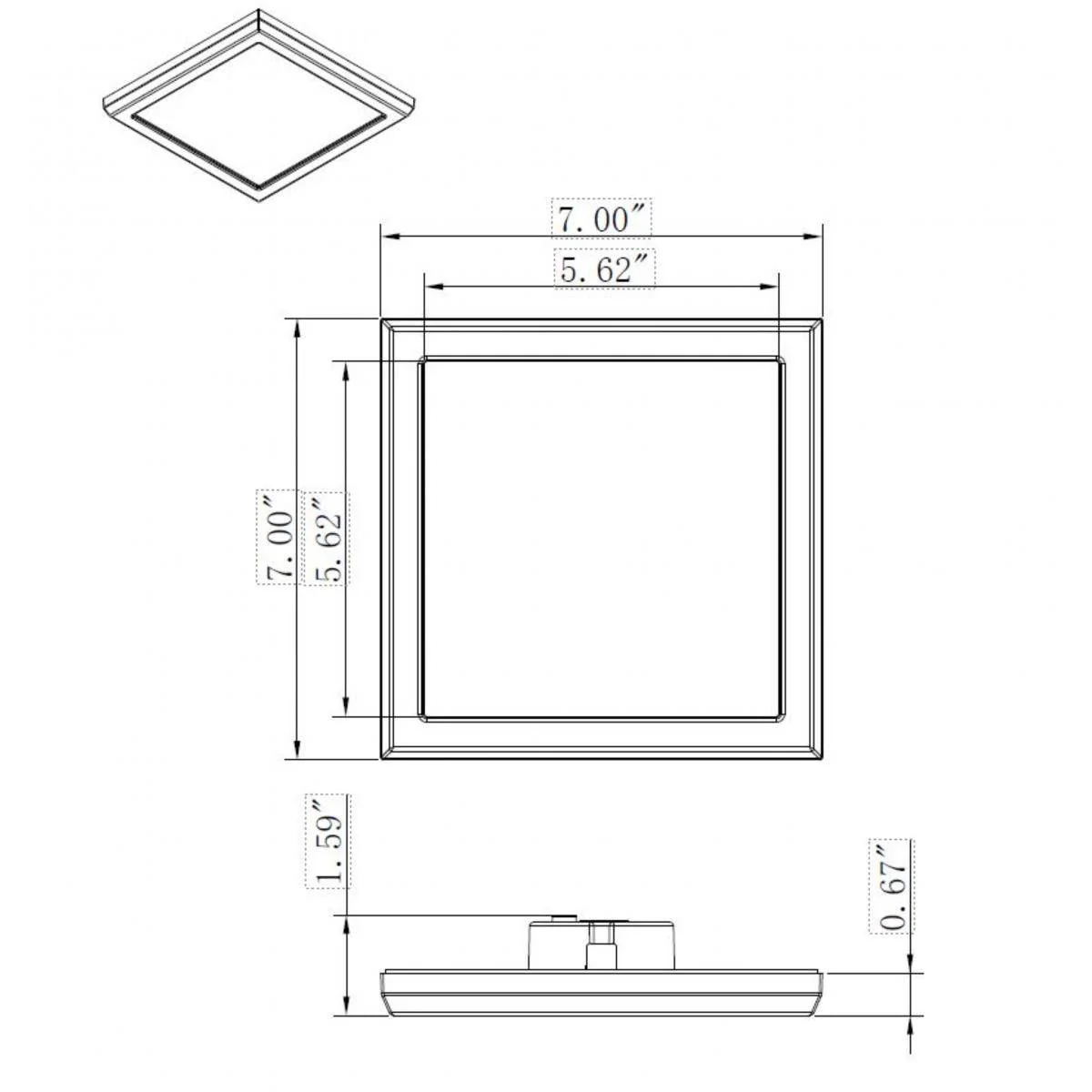 11W; 7in; LED Fixture; CCT Selectable; Square Shape; Black Finish; 120V - Image 4