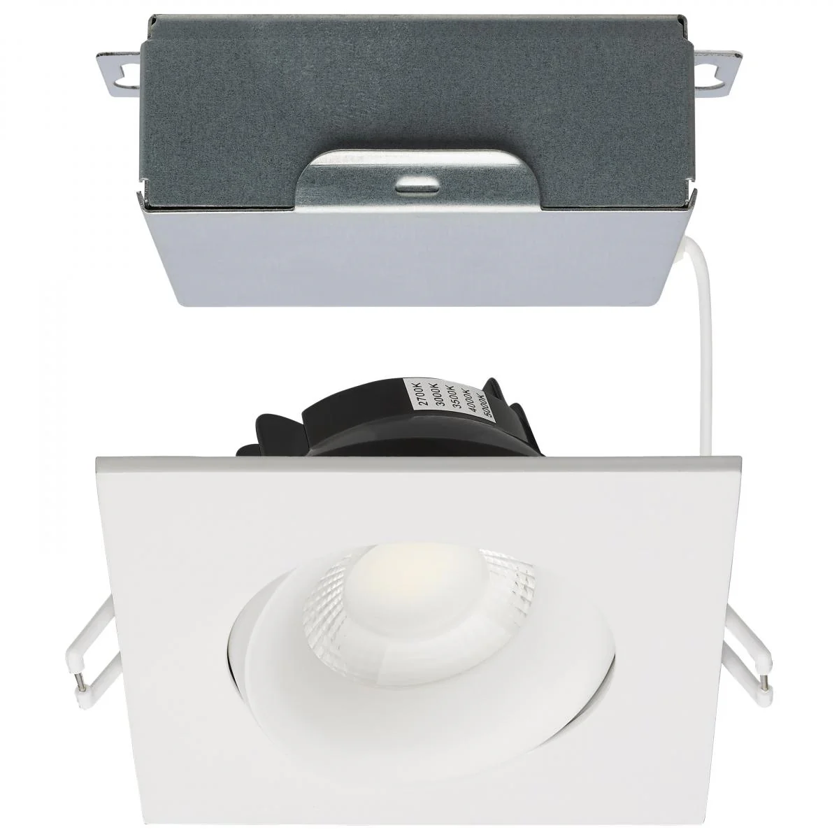 12 Watt LED Direct Wire Downlight; Gimbaled; 3.5 Inch; CCT Selectable; Square - Image 2