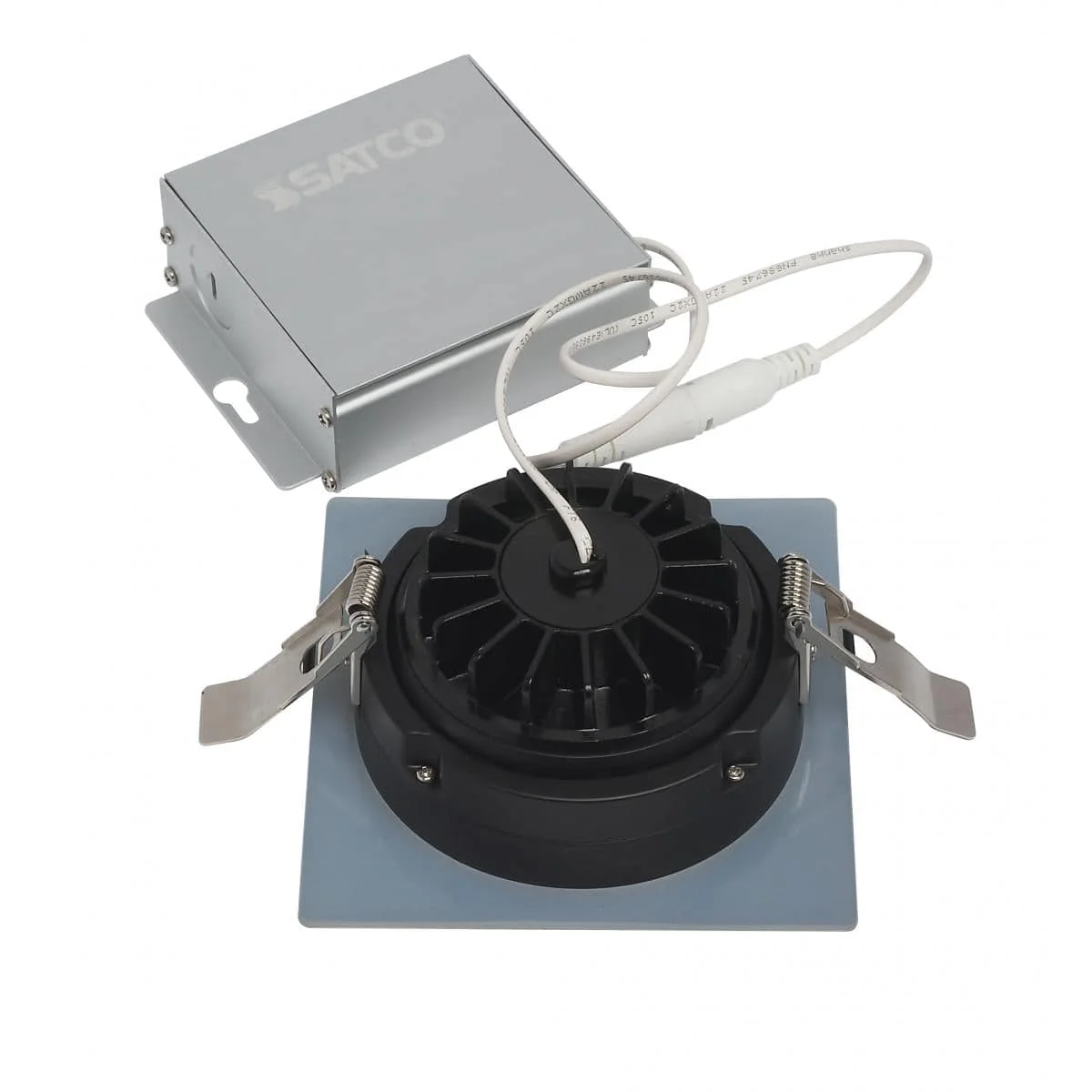 12 watt LED Direct Wire Downlight; Gimbaled; 4 inch; 3000K; 120 volt; Dimmable; Square; Remote Driver; Black - Image 4