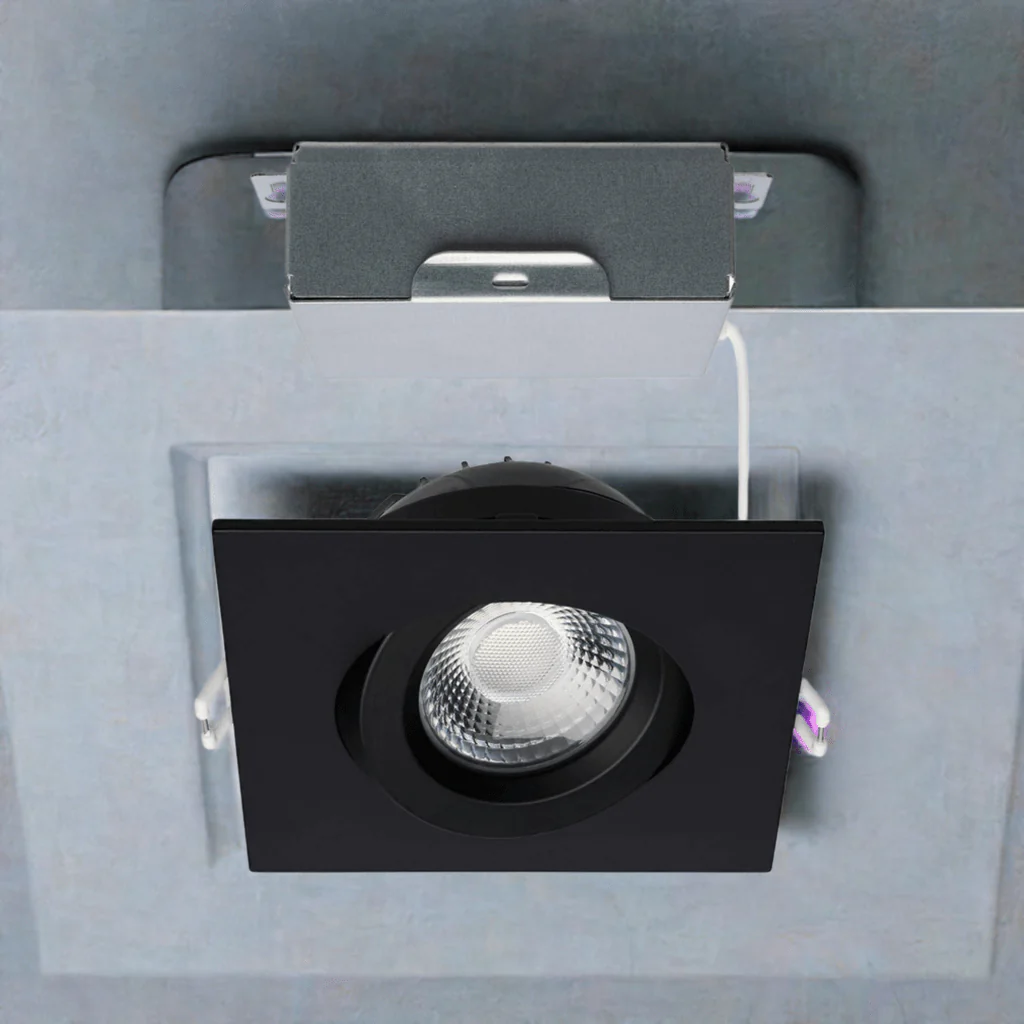 12 Watt LED Direct Wire Downlight; Gimbaled; 4 Inch; CCT Selectable; Square - Image 2