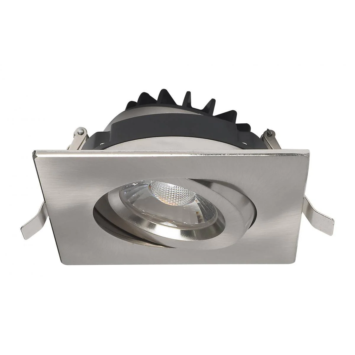 12 watt LED Downlight; Gimbaled; 4 inch; 3000K Square; Brushed Nickel - Image 2