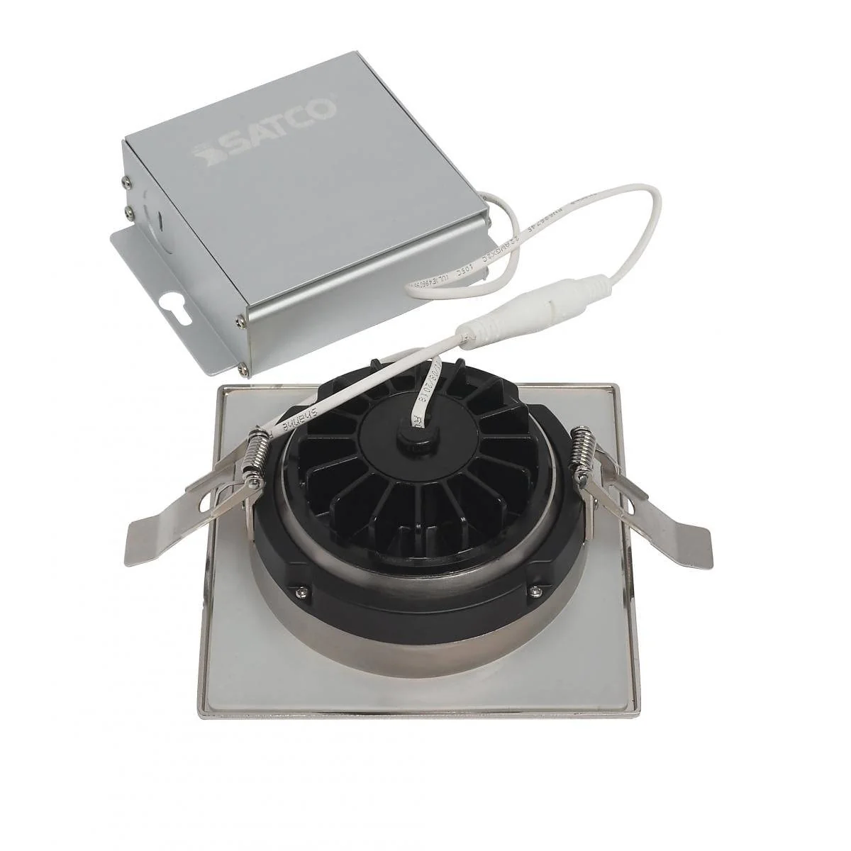 12 watt LED Downlight; Gimbaled; 4 inch; 3000K Square; Brushed Nickel - Image 4