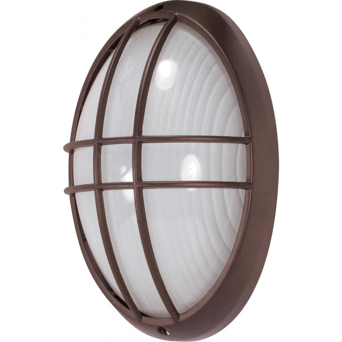 13'' Large Oval Cage Bulkhead - Architectural Bronze Finish