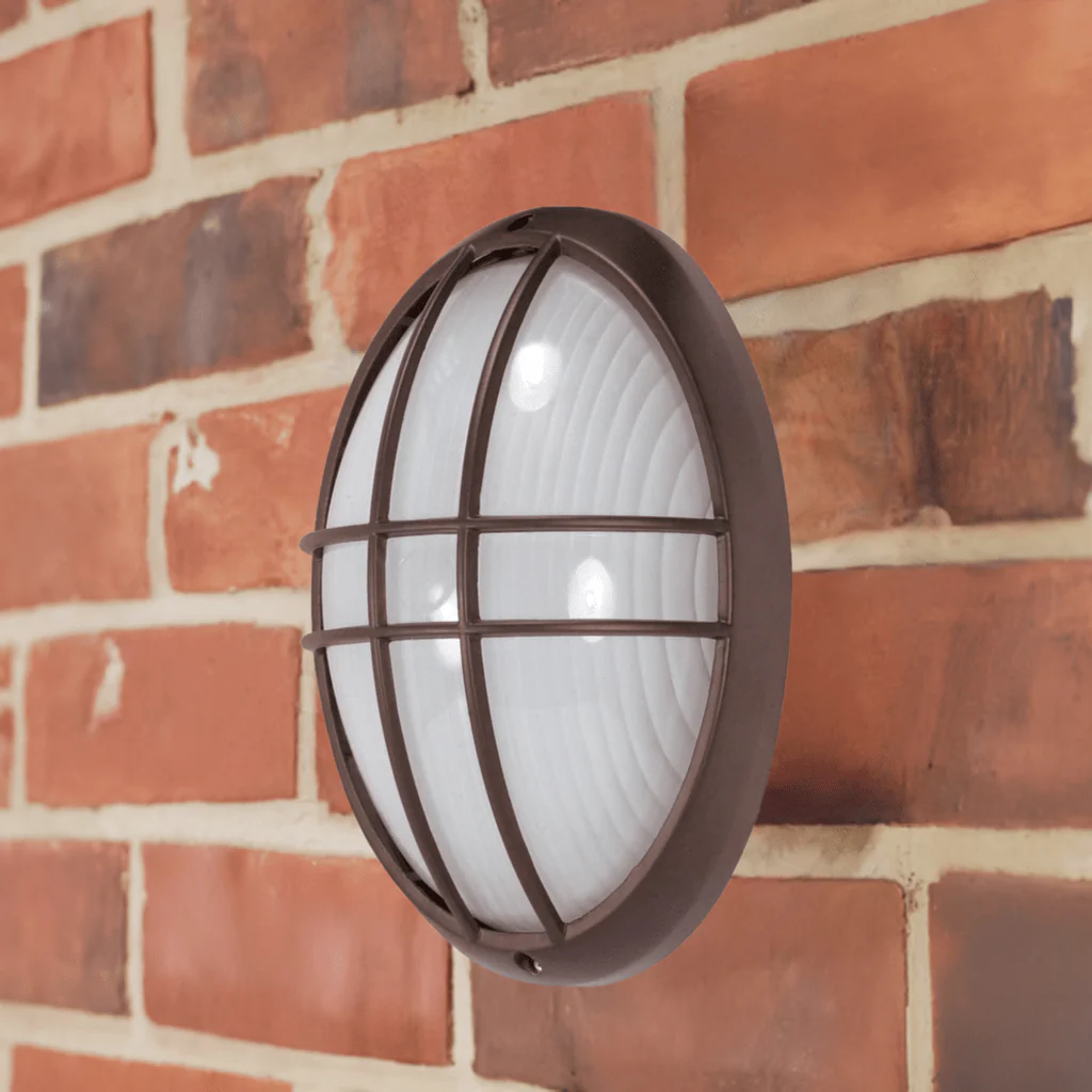 13'' Large Oval Cage Bulkhead - Architectural Bronze Finish - Image 2