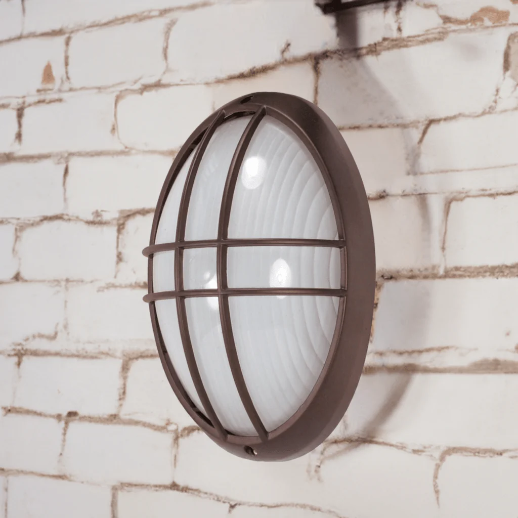 13'' Large Oval Cage Bulkhead - Architectural Bronze Finish - Image 3