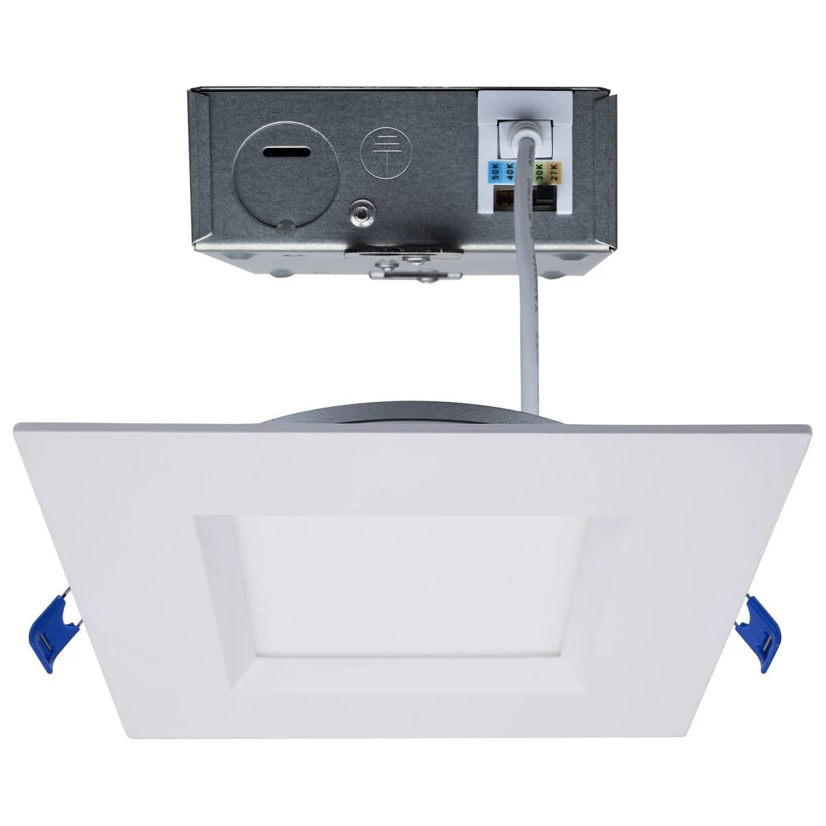 15 Watt LED Low Profile Downlight; 6 Inch; CCT Selectable; Square Shape