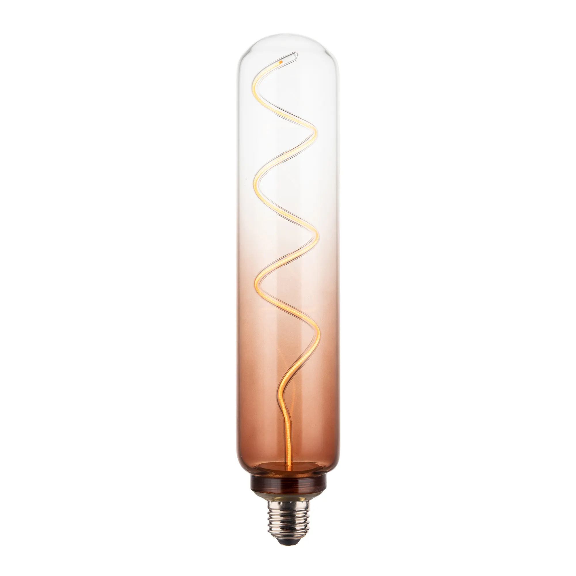 2.4X10 Inch 1800K Long Form Decorative Amber Lamp with Spiral Filament, E26 Base