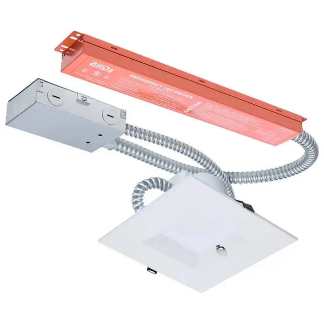 20.5W LED 6-Inch Commercial Downlight; Integrated Emergency Driver; Square; 120-347 Volt