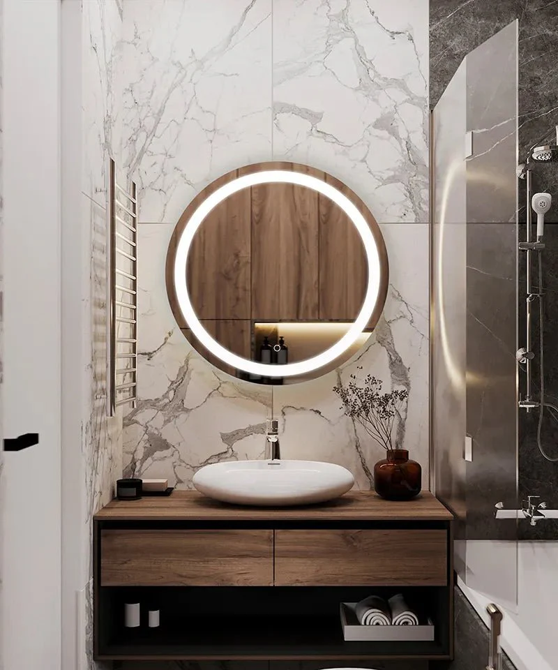 24 Inch Round LED Mirror, 30W, 3000K/4500K/6500K - Image 3