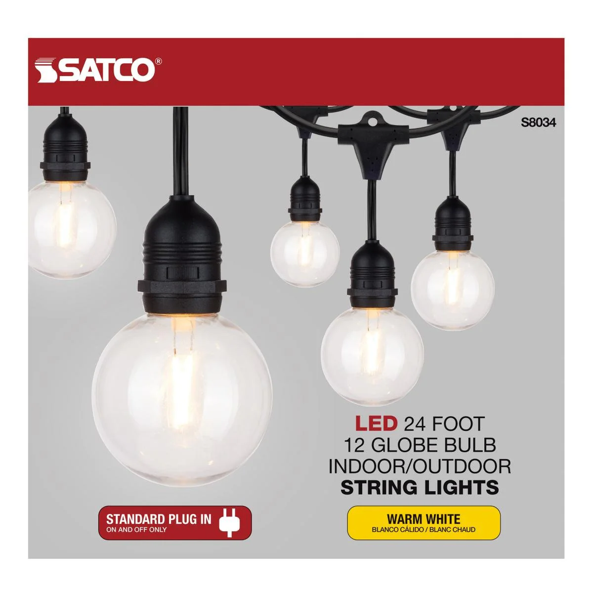 24Ft; LED String Light; Includes 12-G25 bulbs; 2200K; 120 Volts - Image 4