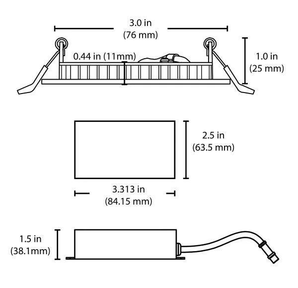 3 in. Round Black Flat Panel LED Downlight in 2700K - Image 2