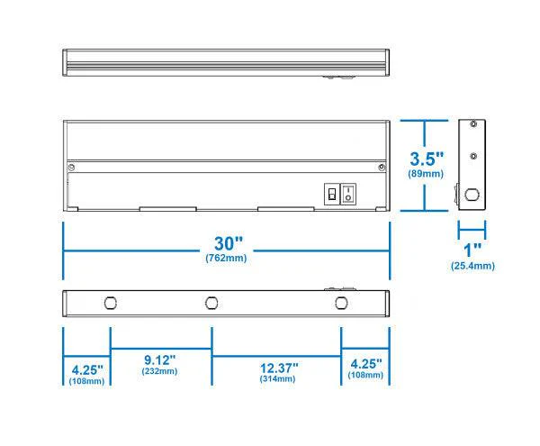 30-inch Oil Rubbed Bronze Selectable LED Under Cabinet Light - Image 2