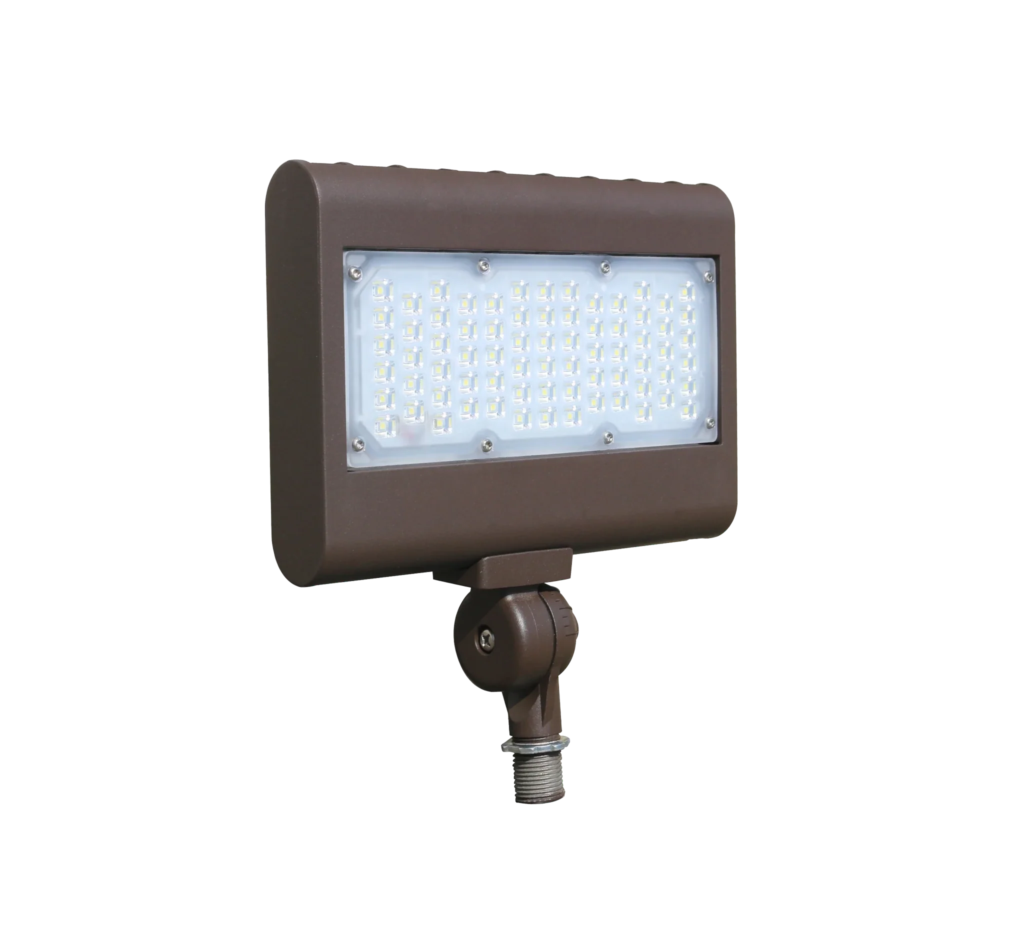 3000K LED Slim 50 Watt Flood Light with Knuckle Mount in Bronze 120-277V
