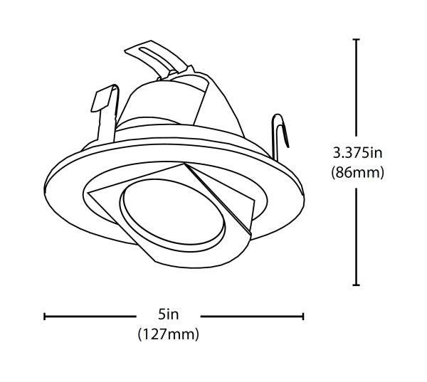 4 in. White LED Recessed Retrofit Adjustable Retractable Downlight, 2700K - Image 3