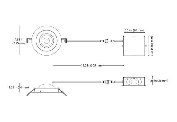 4-inch White Canless Floating Gimbal LED Recessed Downlight Color Select - Image 2