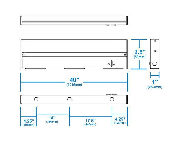 40-inch White Selectable LED Under Cabinet Light- CCT - Image 2