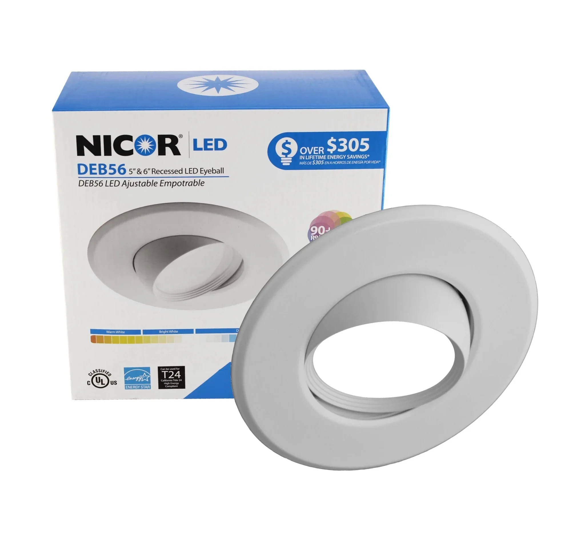 5/6 in. Adjustable LED Eyeball Retrofit Downlight Kit in 2700K - Image 2