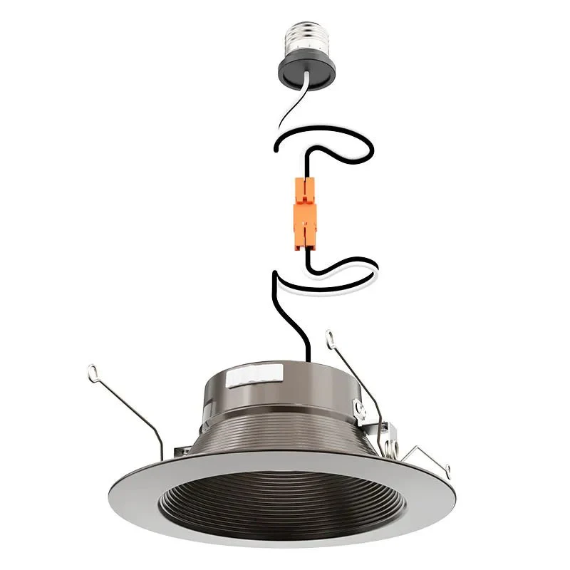 6IN Oil Rubbed Bronze Metal Baffel LED Recessed Trim, 8W/10W/13W, CCT