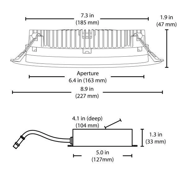 8 in. Round Black Flat Panel LED Downlight in 4000K - Image 2