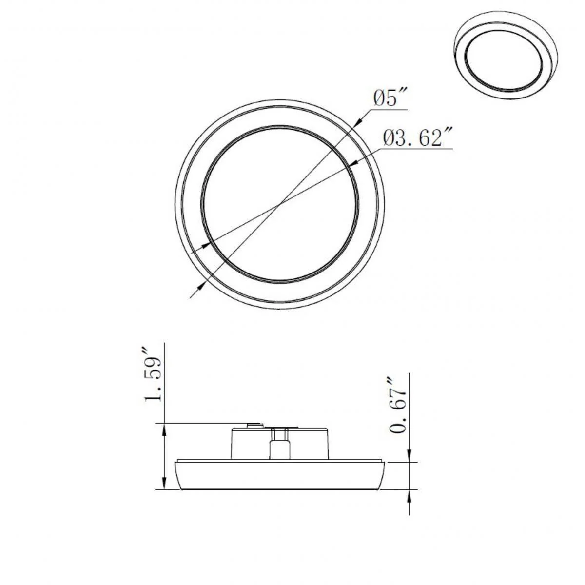 9W; 5in; LED Fixture; CCT Selectable; Round Shape; White - Image 5