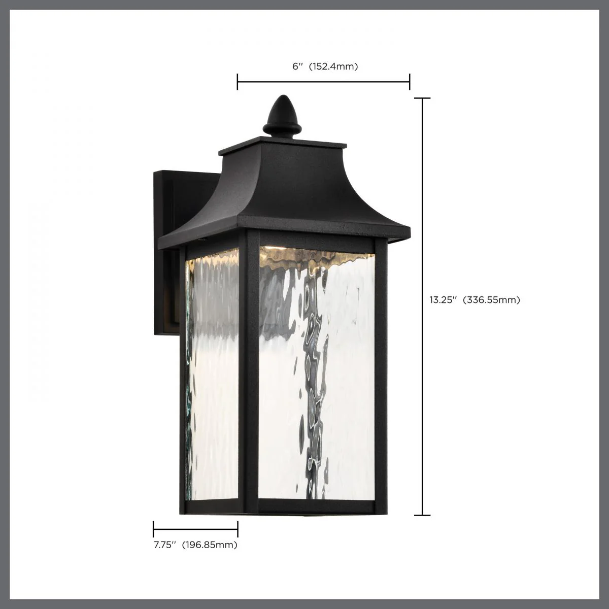 Austen Collection; 1 Light Outdoor Small Wall Fixture; LED; SMART - Starfish RGBTW; CCT Selectable; Matte Black; Clear Water Glass - Image 4