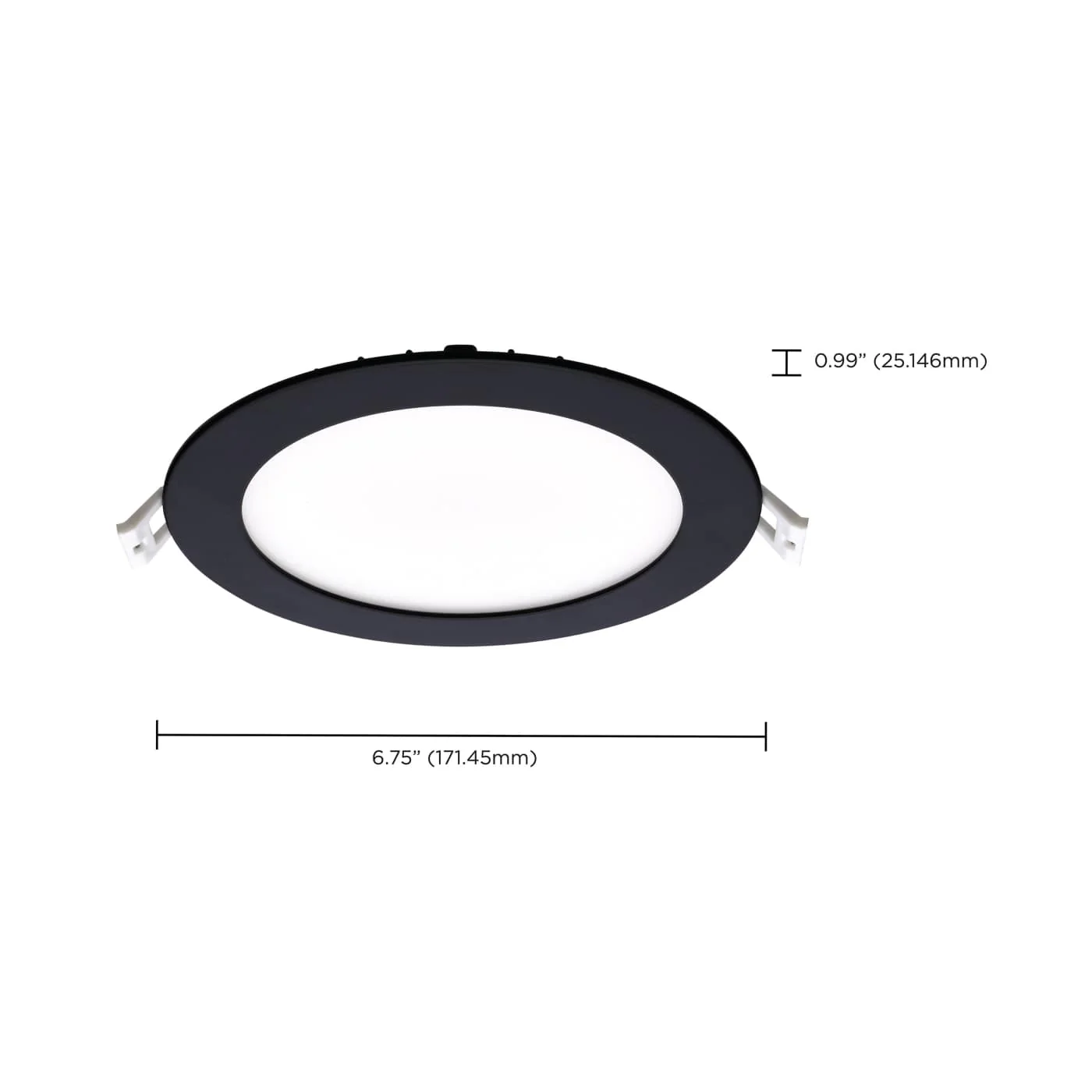 Black 12 Watt LED Canless Downlight; 6-Inch; CCT Selectable; Round - Image 3