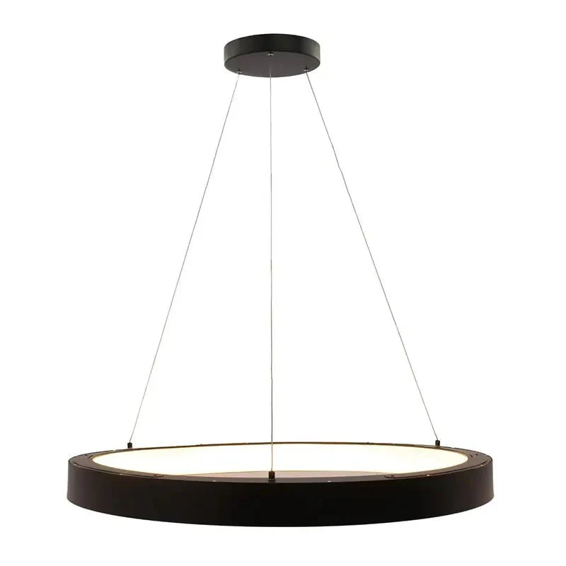 Black 36IN Hollow Circle Pendant with Uplight, 80W, CCT - Image 2