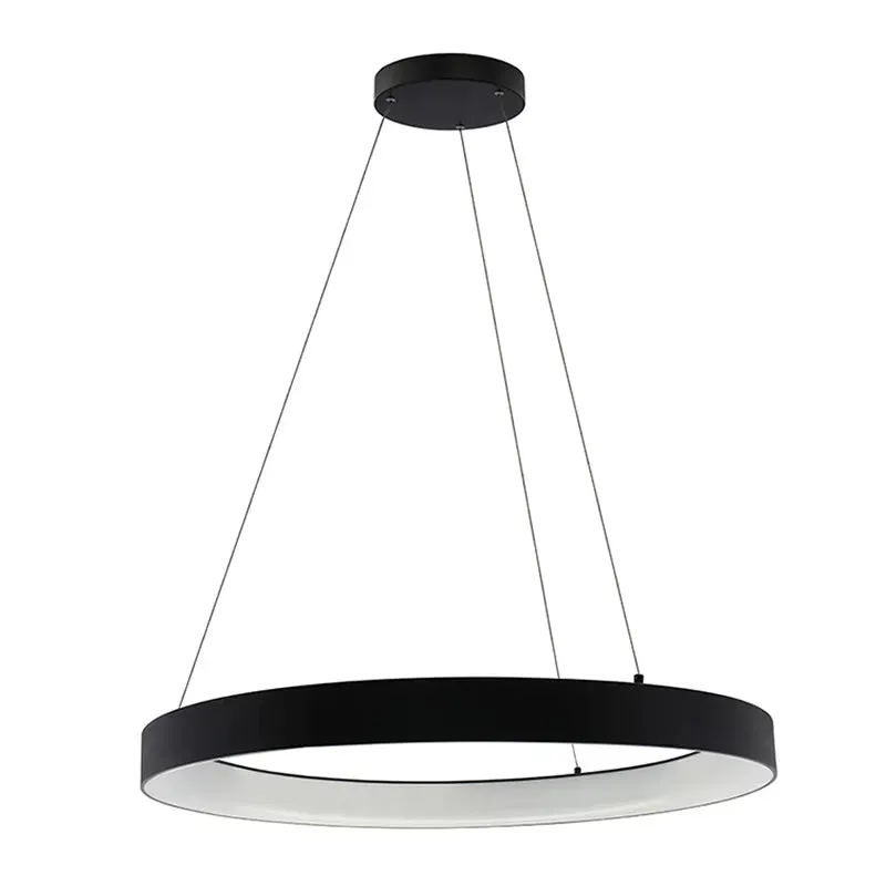 Black 36IN Hollow Circle Pendant with Uplight, 80W, CCT - Image 3