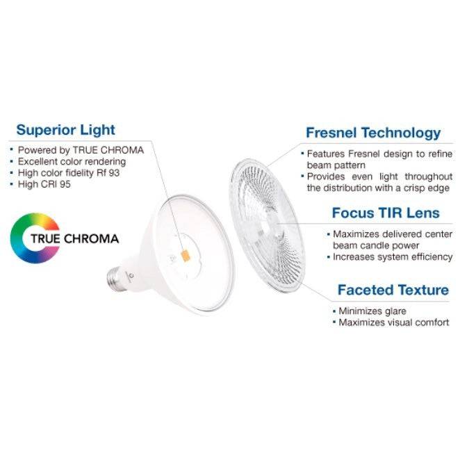 Black 6.5 Watt LED PAR20 - Dimmable - 40° - 3000K - 580 Lumens - 120V - Image 4