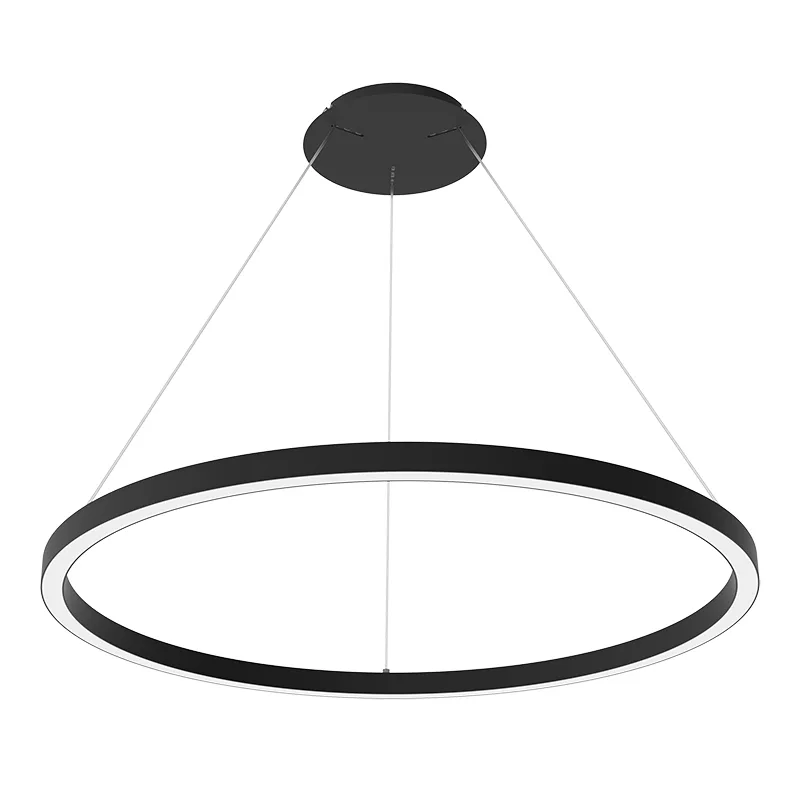 Black LED 48IN High-Output Round Chandelier Up/Down Light 40W/50W/60W, CCT