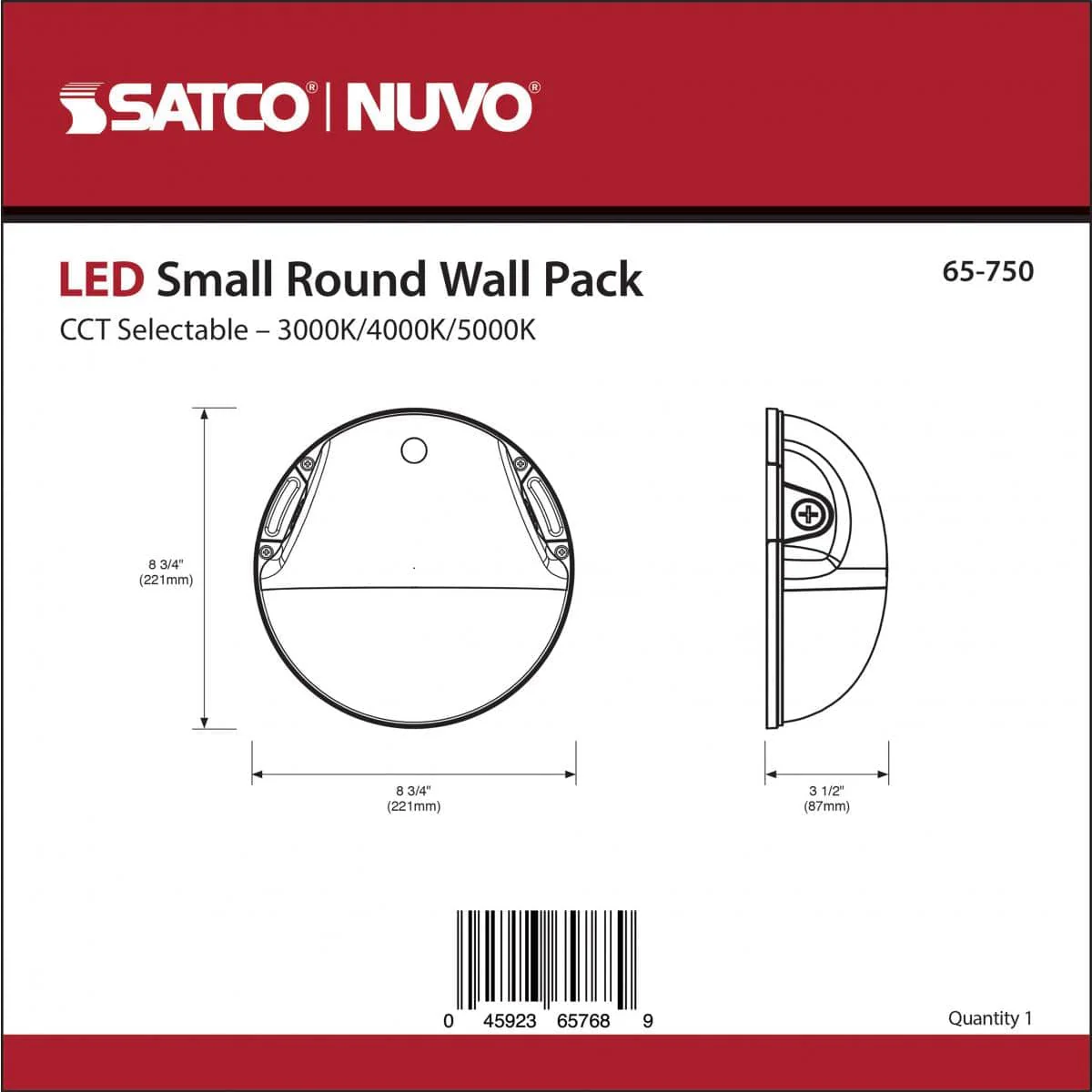 Black LED Small Round Wall Pack; 20W; CCT Selectable; Photocell - Image 2