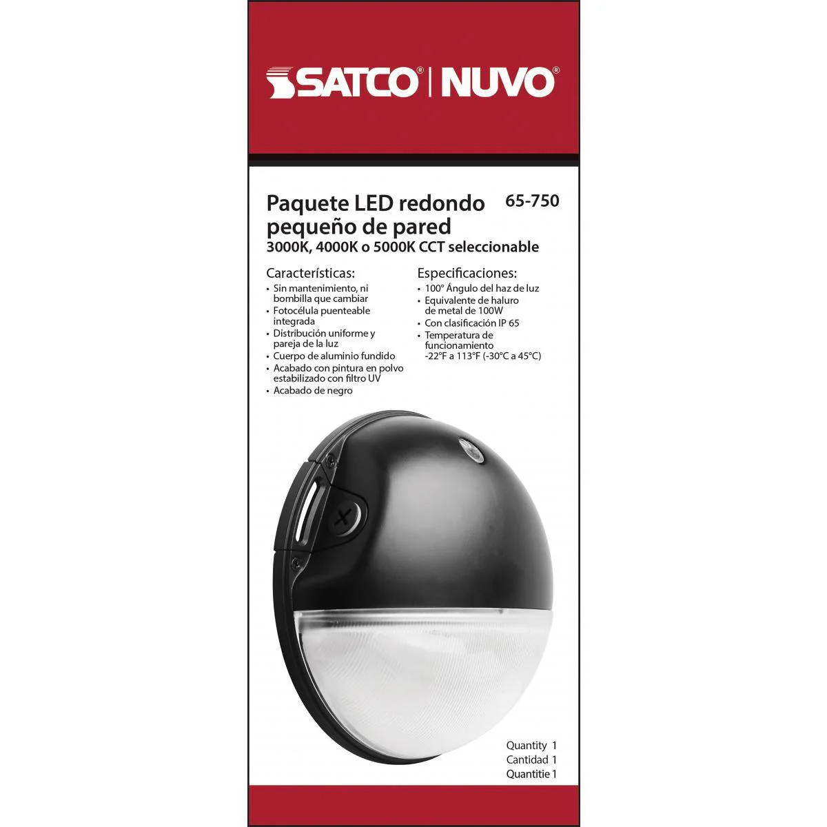 Black LED Small Round Wall Pack; 20W; CCT Selectable; Photocell - Image 3