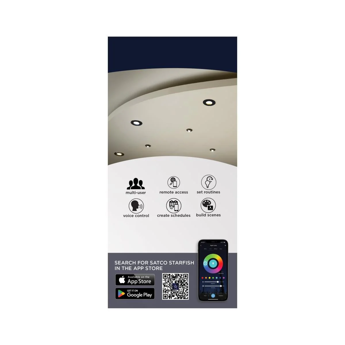Black RGB & Tunable White 15 Watt; LED Gimbaled Downlight; 6 Inch - Image 5