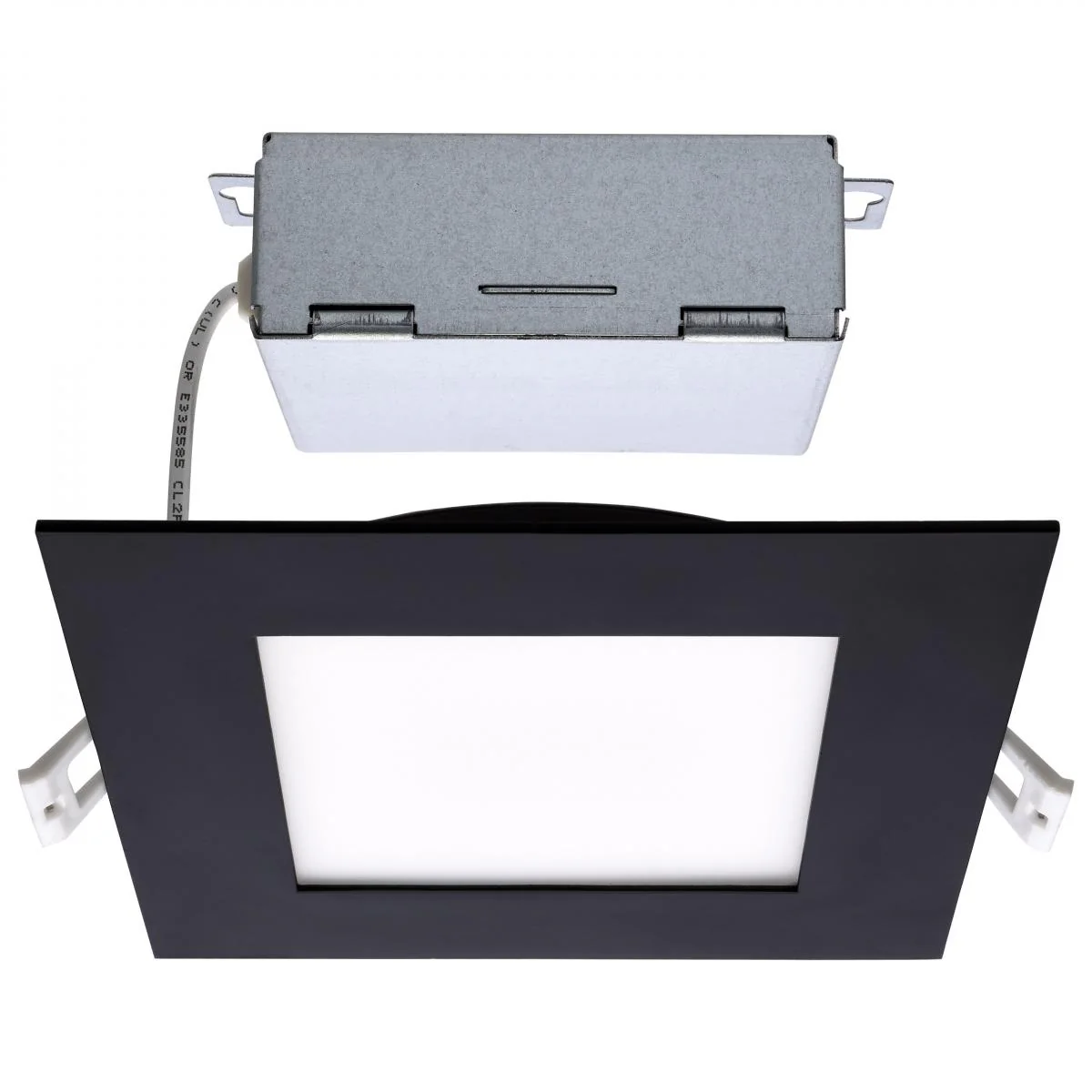 Black Square 12 Watt LED Low Profile Downlight; 6 Inch; CCT Selectable - Image 4