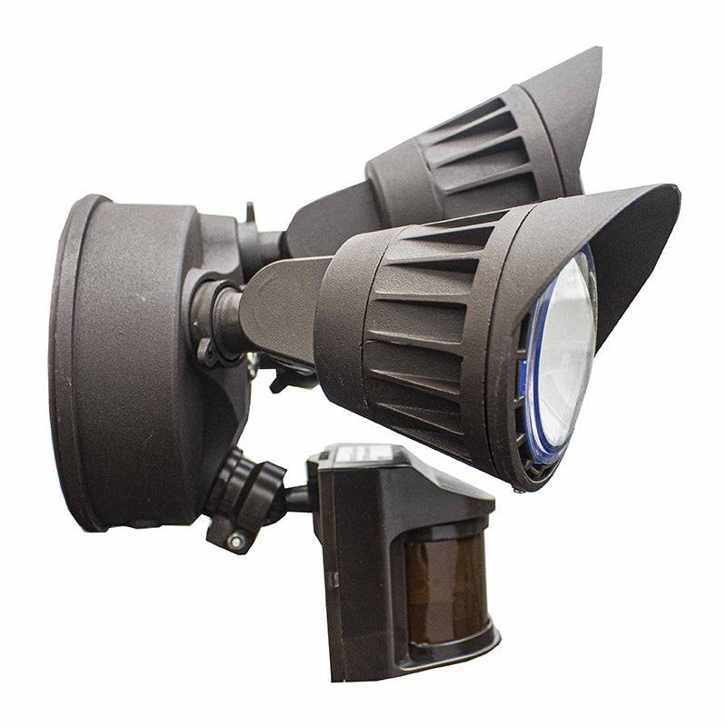 Bronze Three Head LED Security Light With PIR Sensor - Image 3