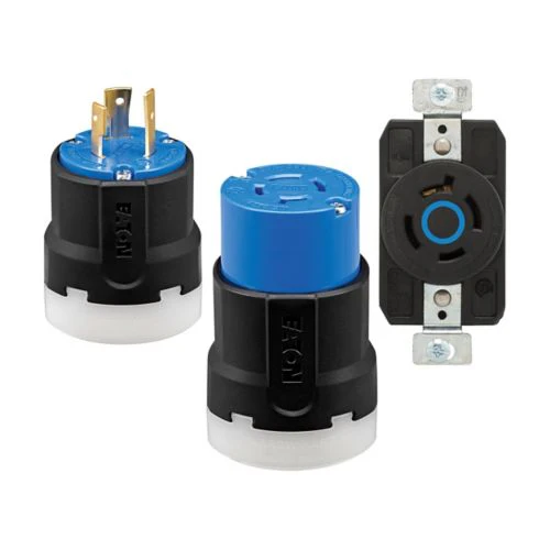 Cooper 20A, 250V Color Coded Locking Plug, #14-8 AWG, Industrial - Image 3