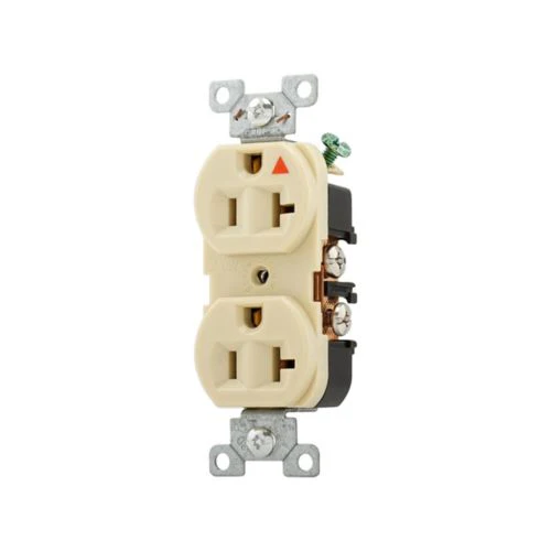 Cooper Ivory 20 Amp Duplex Receptacle- Isolated Ground, Industrial, 125V - Image 2