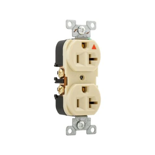 Cooper Ivory 20 Amp Duplex Receptacle- Isolated Ground, Industrial, 125V - Image 3