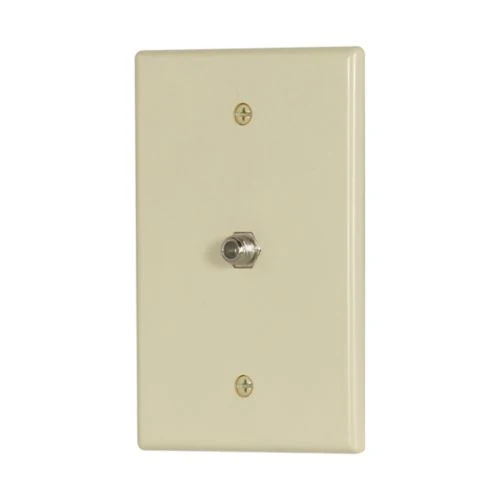 Eaton 1 -Gang Midsize Ivory Indoor Coaxial Adapter w/ Wall Plate - Image 3