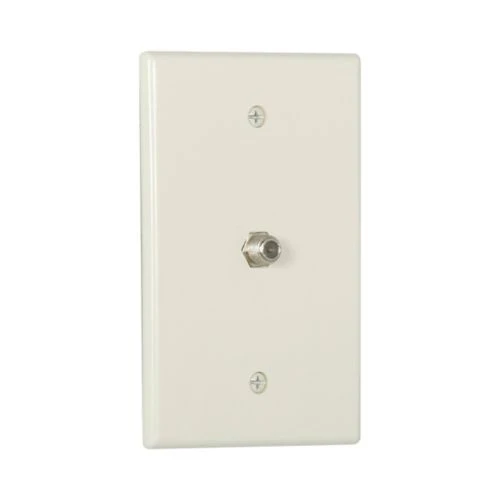 Eaton 1 -Gang Midsize Light Almond Indoor Coaxial Adapter w/ Wall Plate - Image 2