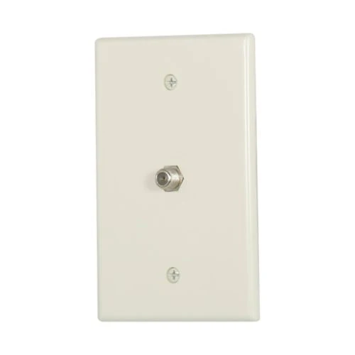 Eaton 1 -Gang Midsize Light Almond Indoor Coaxial Adapter w/ Wall Plate - Image 3
