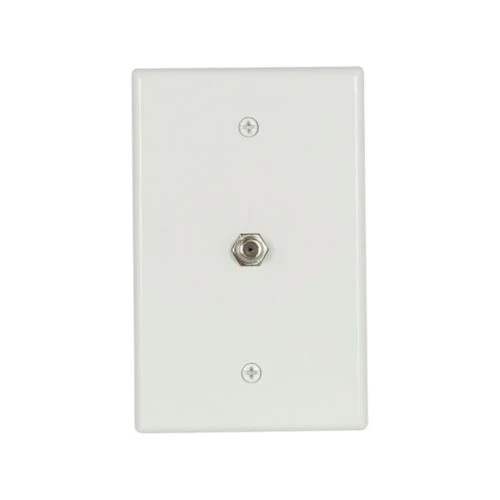 Eaton 1 -Gang Midsize White Indoor Coaxial Adapter w/ Wall Plate