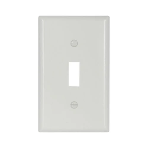 Eaton 1-Gang Standard Single-Gang Toggle Wallplate in White- Box of 10