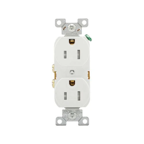Eaton 15A Commercial Spec Grade TR Duplex Receptacles in White- Box of 10