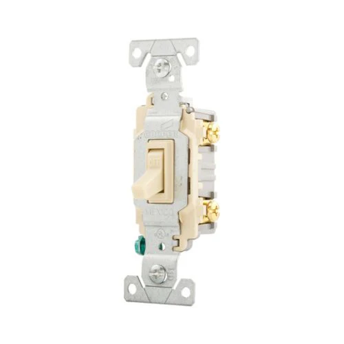 Eaton 15A Commercial Toggle Switch in Ivory- Flush mount, 120/277V - Image 2
