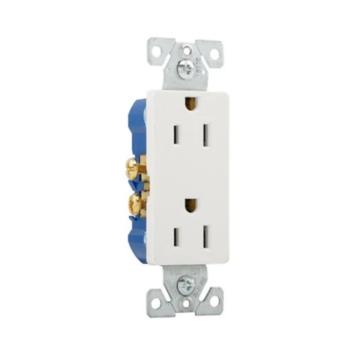 Eaton 15A Decorator Duplex Receptacle in White- 125V - Image 2