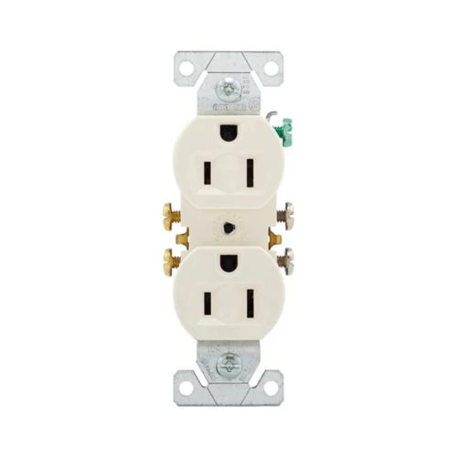 Eaton 15A Residential Grade Duplex Receptacle in Light Almond- Box of 10