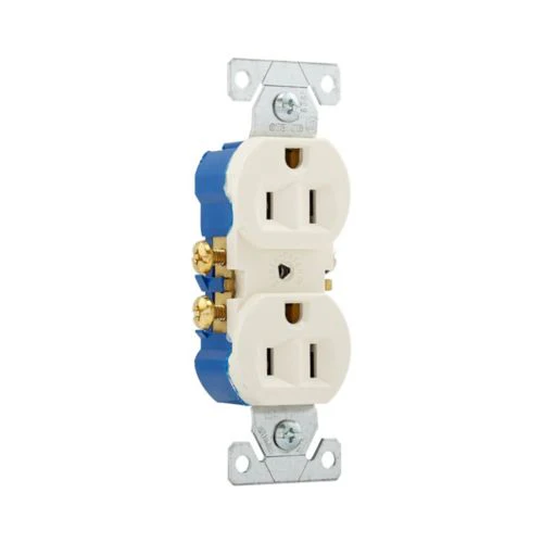 Eaton 15A Residential Grade Duplex Receptacle in Light Almond- Box of 10 - Image 2