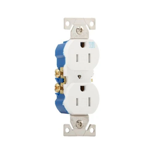 Eaton 15A Residential Grade Weather & Tamper Resistant Duplex Receptacle in White - Image 3